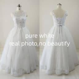 Customized Wedding Dress Pure White V-neck Appliques Sleeveless Princess Floor Length Plus size Wedding Gowns De Novia HS288