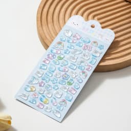 Cute Cartoon Animal 3D Solid Clear Crystal Embossed Stickers for DIY Scrapbook Phone Case Decoration Birthday Gift Reward