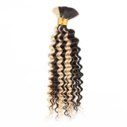 Deep Wave Bulk Human Hair for Braiding No Weft 100g (1 Pack-2 Bundles) Brazilian Virgin Human Hair Braiding Hair For BOHO Braids