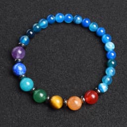 7 Chakra Bracelet Natural Gem Stone Beads Bangle Women Crystal Healing Anxiety Jewellery Mandala Yoga Meditation Bracelets Gift