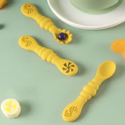 3PCS Silicone Spoon Fork For Baby Utensils Set Feeding Food Toddler Learn To Eat Training Soft Fork Cutlery Children's Tableware