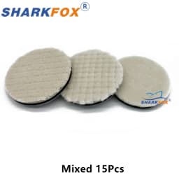 Sharkfox 3/5 Inch Japan Wool Polish Pad For DA RO Car Polisher Polishing Tray 80mm125mm Cutting Pad Car Clean Product