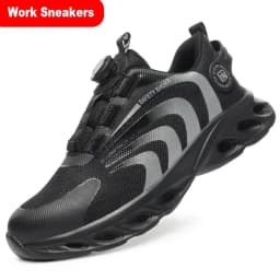 New Safetys Shoe Rotating Button Work Shoes Men Anti-smash Anti-puncture Shoes Fashion Men Sport Shoes Security Protective Boots