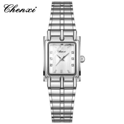 CHENXI 106 New 1pc Fashion Couple Exquisite Rectangle Watch Quartz Top Brand Stainless Steel Male and Female Couple Watch Gift
