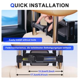 Universal Car Back Seat Tablet Holder for Headrest, Adjustable 4-13 Inch Mount Stand, Stable for Kids Entertainment Long Trips
