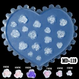SNASAN Tiny Flower Heart Dolphin Gemstone Beauty Nail Art Resin Silicone Mould DIY Handmade Tool Small Beads Resin Silicone Mold