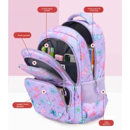 3pcs/set Flower Butterfly Prints School Backpack for Girls Bookbag set Elementary Middle School Student Backpack with Lunch Box