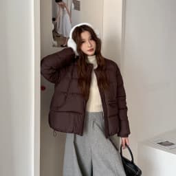 2026 Winter Women's Jacket Korean Patchwork Zipper Stylish Parkas Minimalist Versatile Coat Warm O-Neck Cotton Padded Outerwear
