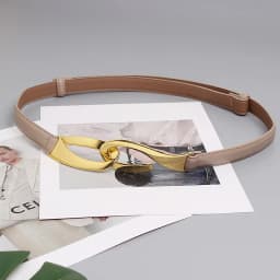 Fashionable Hook Pull-Up Adjustment Two-Layer Cowhide Belt Women's Embellishing Dress Jacket Casual and Versatile Belt