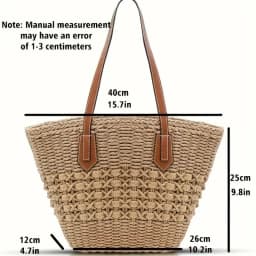 Braided Straw Tote Bag Large Capacity, Vacation Ready, Daily Shopping Companion for Women Perfect for Beach, Casual Fashion