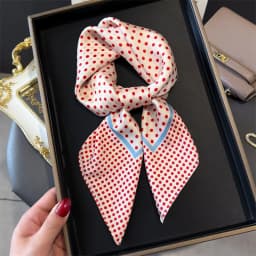 Luxury Brand 2025 Dot Print Square Silk Scarf for Women Hijab Hair Bands 70cm Neckerchief Female Satin Shawl Ribbon Headband