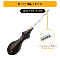 WUTA 1PC Leather Edge Beveler PRO Skiving Craft Work M390 / DC53 Steel Ebony Handle Cutter Edger Creaser Skiver Leather Tools