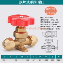 Diaphragm Split Valve Air Conditioning Cold Storage Refrigerationing Manual Valve Ccrew Solder Copper Pipe Straight Fittings