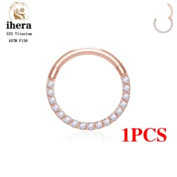 1/10PCS G23 Titanium Nose Rings Septum Clicker Ear Cartilage Tragus Helix Daith Earrings Hoops 16G 18G CZ Body Piercing Jewelry
