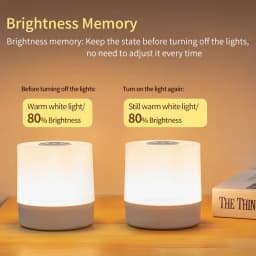 LED Table Lamp Remote Control Reading Light Touch Dimmable USB Rechargeable Lamp Three Colors Bedroom Bedside Lamp Night Light