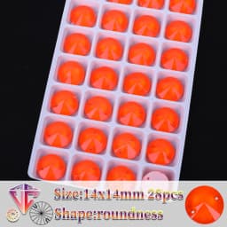 VC Neon Fluorescent Roundness Sew on Rhinestone Roundness Sewing Diamond Glass Diamond Flatback DIY Accessories Wedding