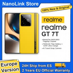 realme GT 7T Smartphone 5G MediaTek 8400-MAX 7000mAh Titan Battery 120W Ultra Charge 6.8'' 120Hz Display EU Version NFC