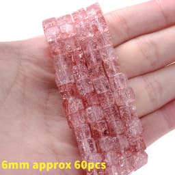 Natural Stone Square Beads Crack Crystals Gem Loose Spacer Cube Beads for Jewelry Making DIY Bracelet Necklace Accessories 6mm