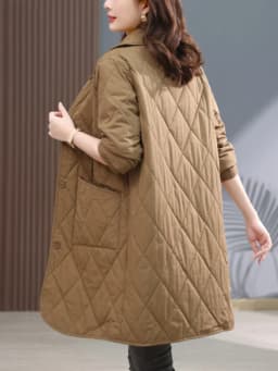 Thin Cotton Jacket Women's Mid-Length Lightweight Winter Coat Padded Outerwear Mom's Fashionable Spring Autumn Jacket