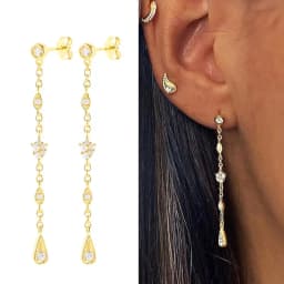 925 Sterling Silver Ear Needle Crystal Zircon Tassel Pendant Hoop Earrings Retro Small Fragrance Style High Jewelry Women Gifts