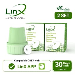 MicroTech LinX CGM Continuous Glucose Monitoring System 15 Days 24h Real-Time No Finger Pricking for Diabetes Management