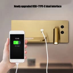 Multifunction Wall Lamp With Led Phone Wireless Charger Shelf Night Lighting Table Bed Reading Bedroom Hotel Bedside USB Sconces