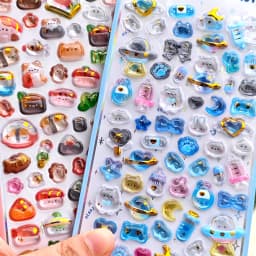 1 pc/4 pcs Japanese Food Cafe Drop 3D Relief Stickers Journaling DIY Diary Cute Stationery Sticker Decor School Supplies