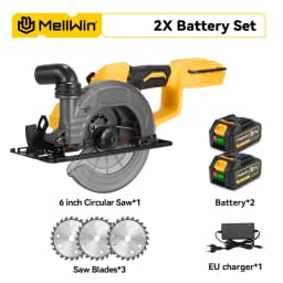MELLWIN 6 Inch Brushless Circular Saw Rechargeable 45° Angle Adjustment Multifunction Cutting Machine For Makita 18V Battery Pin