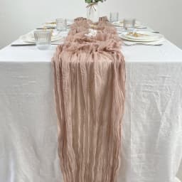 Wrinkle Gauze Table Runner Cheesecloth Semi-Sheer Table Setting Dining Wedding Party Christmas House Banquets Arches Decor