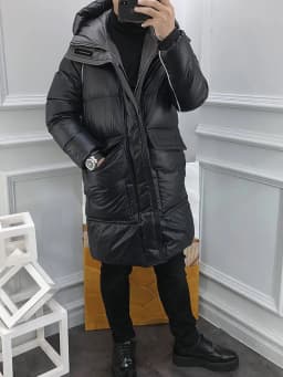 New Winter Mens Thicken Warm Medium Long Hooded Down Coat Stand Collar Zipper Fashion Casual Jacket Male High Street Overcoat