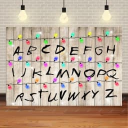 American TV Stranger Theme Background Lights Alphabet Episode Series Vinyl Banner Party Decoration Supplies Photo Prop Baby Gift