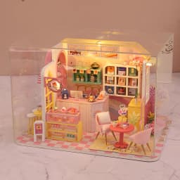 Wooden Miniature Dollhouse with LED Light Creative DIY Flower House Handmade 3D Puzzle Assembly Building Model Toys Doll Houses