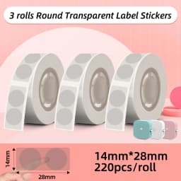 Phomemo Q30 Label Sticker White Transparent Waterproof Adhesive Thermal Paper Home Office Name Sticker Label Tape 3 Rolls/Box