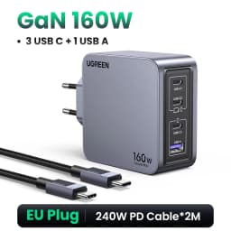 UGREEN 160W GaN Charger PD3.1 Type C QC4.0 3.0 Quick Charge For Macbook Pro Laptop USB Fast Charger For iPhone 18 Xiaomi Tablet