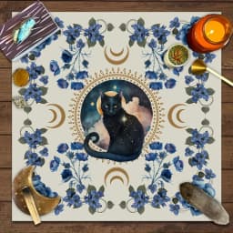 1PC Moonlight Flower Tarot Card Table Cloth, Altar Card Mat, Witchcraft Astrology Supplies Decorative Card Mat