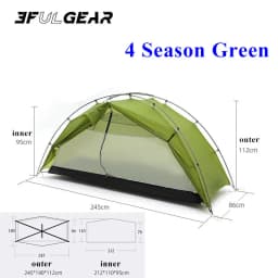 3F UL TAICHI 1 Person No-See-Um 3 Season/4 Season Camping 15D Silicon Coated Tent