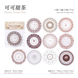 20 pcs Lace Frame Sticker Pack Diary Album hand made Collage Decorative Scrapbook material Journal Creative Stationery Supplies