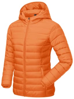 TACVASEN Winter Hooded Puffer Jacket Womens Quilted Warm Coats Casual Windbreaker Waterproof Padded Lightweight Outdoor Outwear