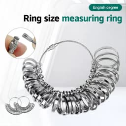 1Set Metal Ring Gauges Sizer Meter Hand Loop Jewellery Measuring Ring Tool Finger Ruler Measurement Finger Circumference UK Size