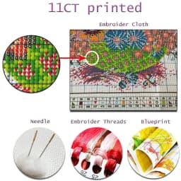 Full Pattern Printed Embroidery Kit Cross Stitch Canvas Bag With Needle Color Threads Cross Stitch Kit For Beginners Sea Scenery
