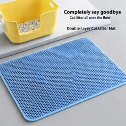 1PCS Cat Litter Mat 2-Layer Design Premium Sand Trapping Technology Waterproof Base Non-Slip Pet Floor Protector for Indoor Cats