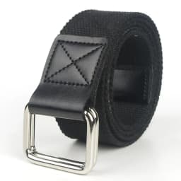 UNISEX Trend Double Loop Buckle Belt Canvas with Cargo Outdoor Sports Jeans Suit Pants Nylon Solid Belts for Men and Women