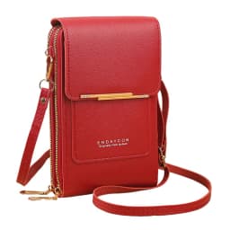 Phone Cross-Body Purse With Touchscreen Window Premium Leather RFID-Blocking Lightweight Women's Shoulder Bag Wallet Purse