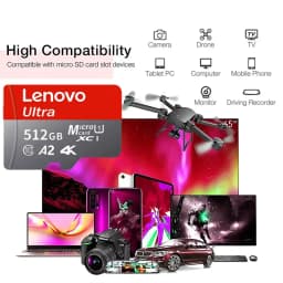 Lenovo High Speed Micro SD Memory Card 512GB 4K Full HD Video Compatible with Phone GoPro Action Camera 1TB 128GB 256GB