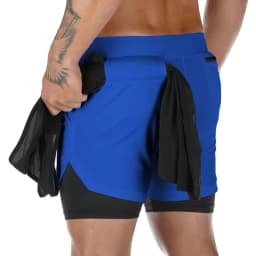 2025 Summer Running Shorts Men 2 in 1 Sports Jogging Fitness Shorts Training Quick Dry Mens Gym Men Shorts Sport gym Short Pants