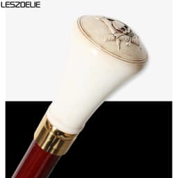 93cm Masonic Skull Walking Stick Resin Handle Red & Black German Beech Wooden Canes for Men And Women Freemasonry Design Cane