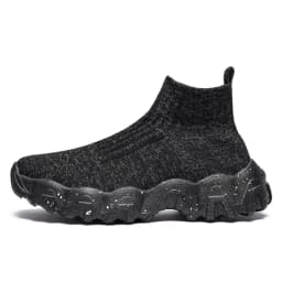 Men Shoes New Comfortable High-top Walking Shoes Women Lightweight Fashion Casual Sneakers Breathable Slip on Mens Loafers Black