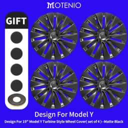 4PCS Wheel Cap Design For Tesla Model Y 2020-2024 19 Inch Right&Left Hubcaps Cyclone Cover Wheel Cover Replacement Accessories