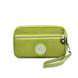2026 New Clutch Women's Bag Three-Layer Zipper Mini Nylon Cloth Solid Color Mobile Phone Bag Coin Purse