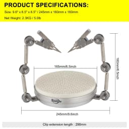 Adjustable Welding Stand with Dual Flexible Arms and Anti-Slip Base for Precision Electronics Repair, Jewelry Crafting